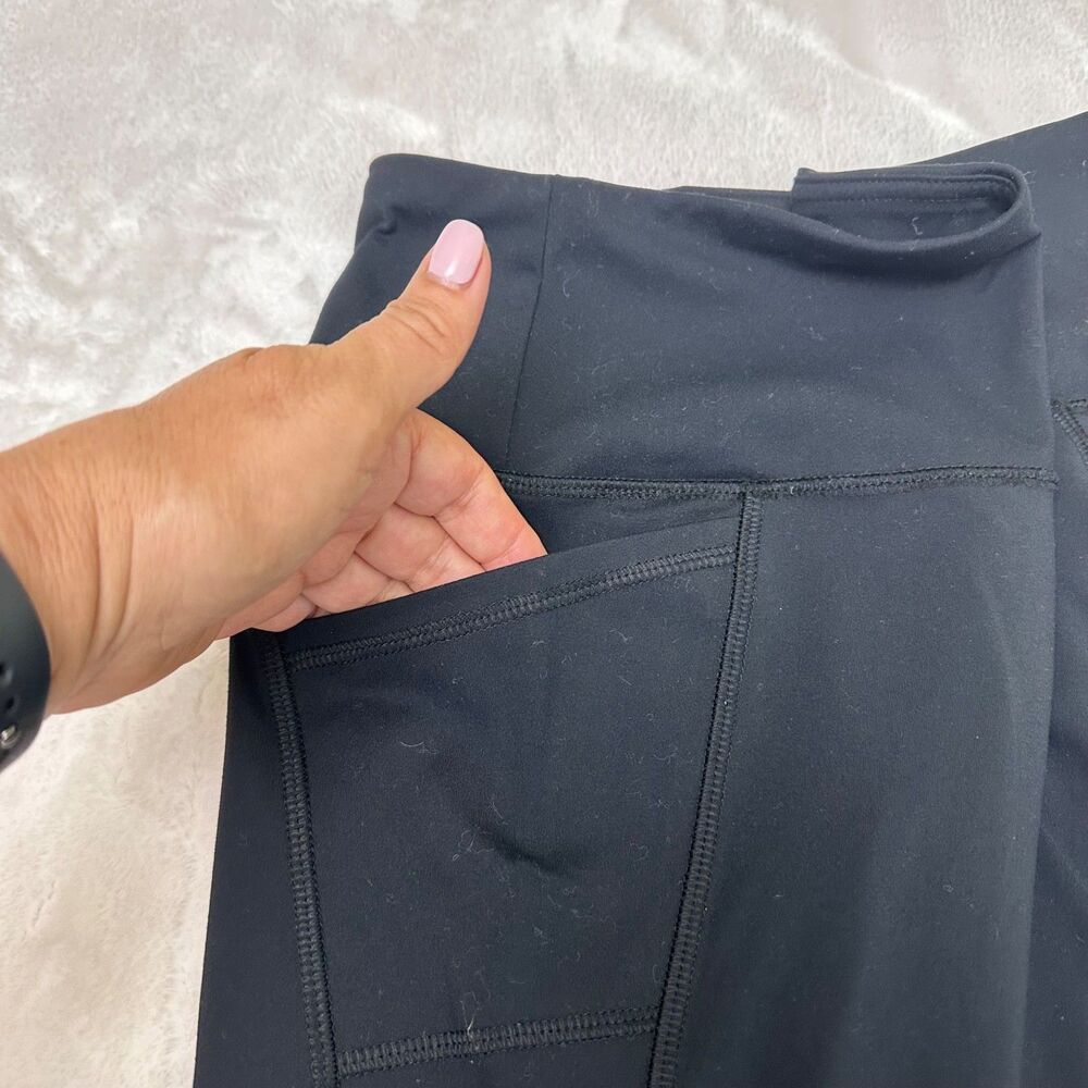 X By Gottex Women's Black Slip Pocket Nylon & Spandex Capri Leggings Size M - Picture 7 of 9